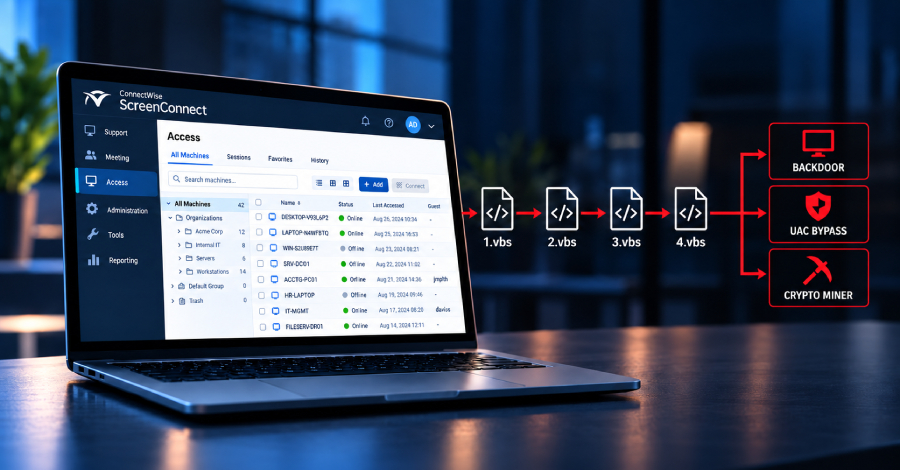 Remote management and support software console that attackers abuse to spread malicious scripts into business networks