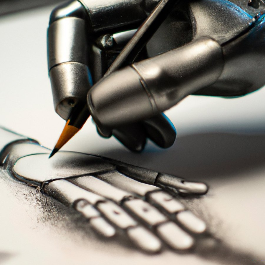 Robot hand drawing, a visual metaphor for autonomous AI agents executing tasks inside business software without human oversight